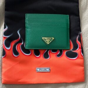 Prada Emerald Green Card Holder